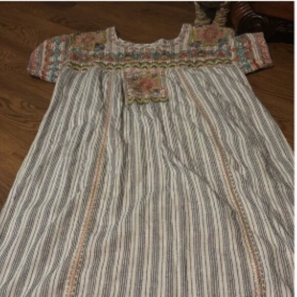 JOHNNY WAS Workshop Tamia Peasant Tunic Dress in Stripes Medium🆕⌚📦🏃💨🚚 - Picture 7 of 13
